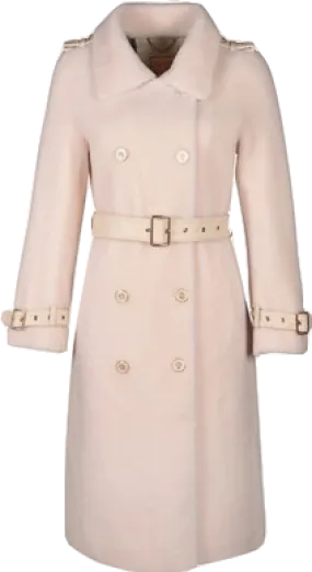 Santinni London Cream 'loren' Wool Trench Coat UK S