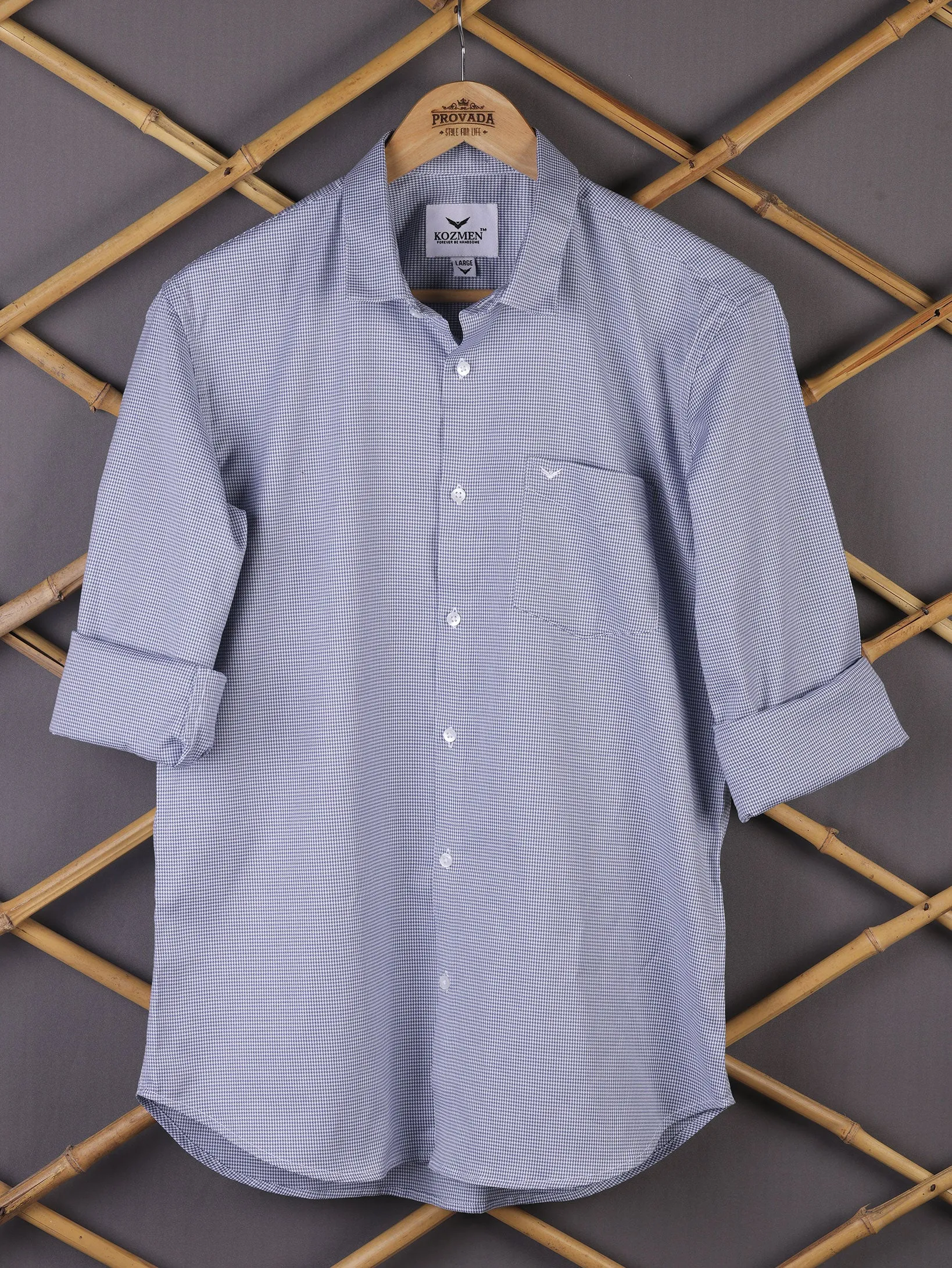 Slate Grey Shepherd Check Cotton Shirt