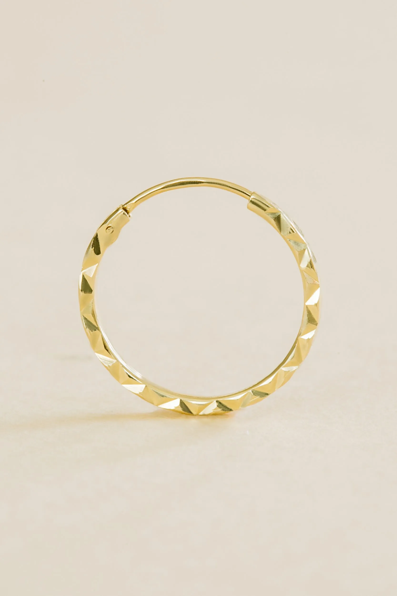 Snake Skin Cutting Hoop Ring Piercing Earring-14K Solid Gold Jewelry