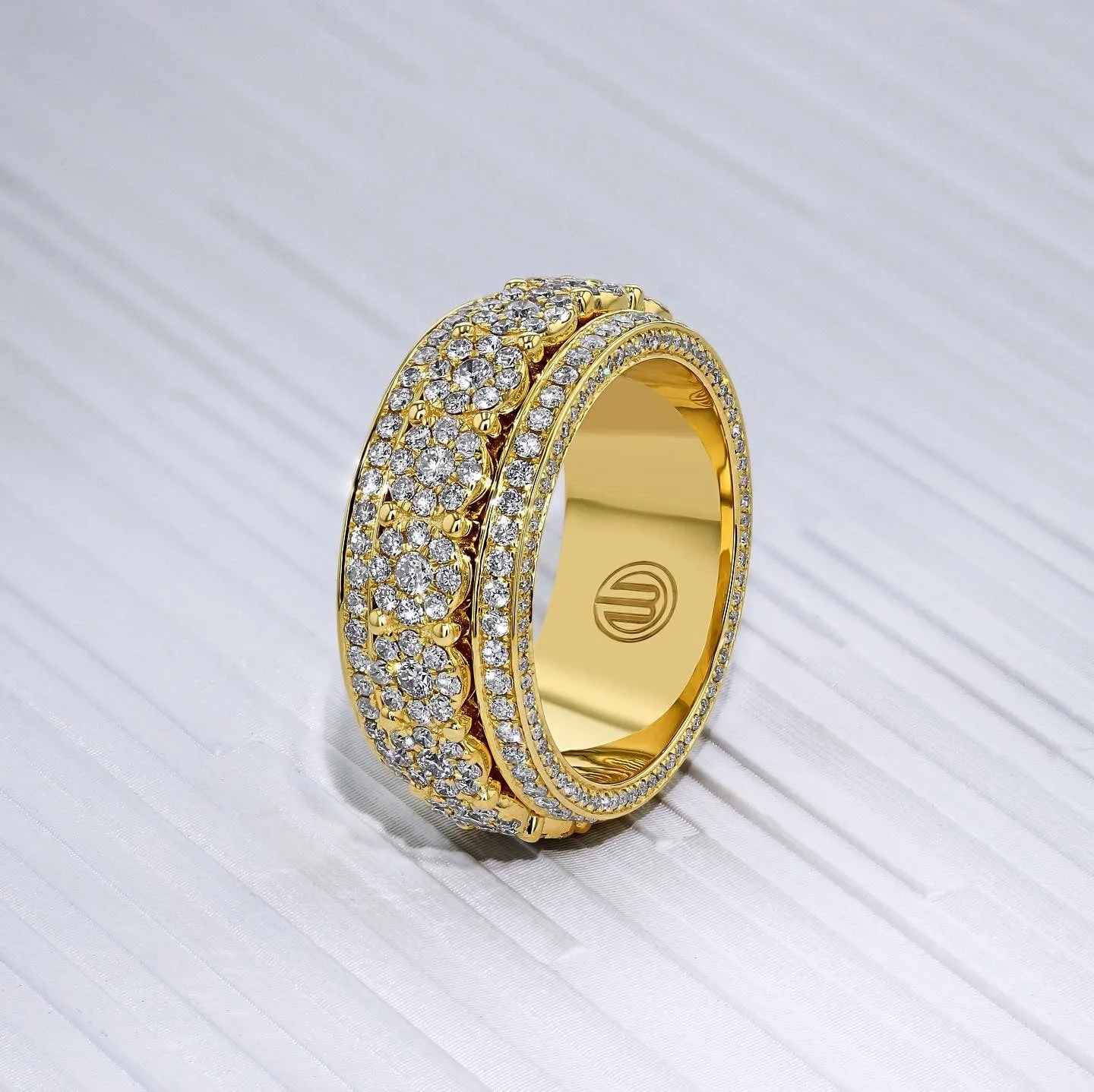 Solid 14K Gold Diamond Spinner Ring