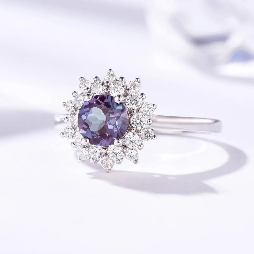 Solid Alexandrite Gemstone Ring - 925 Sterling Silver