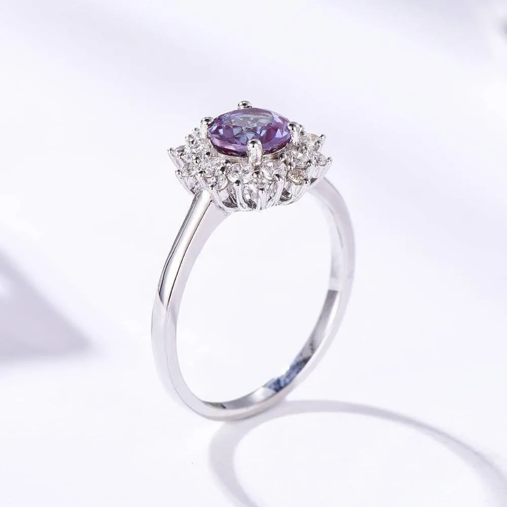 Solid Alexandrite Gemstone Ring - 925 Sterling Silver