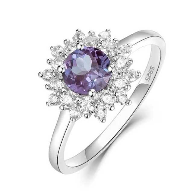 Solid Alexandrite Gemstone Ring - 925 Sterling Silver