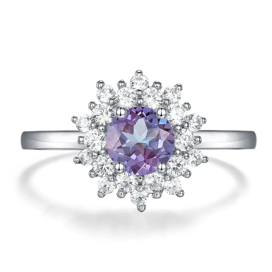 Solid Alexandrite Gemstone Ring - 925 Sterling Silver