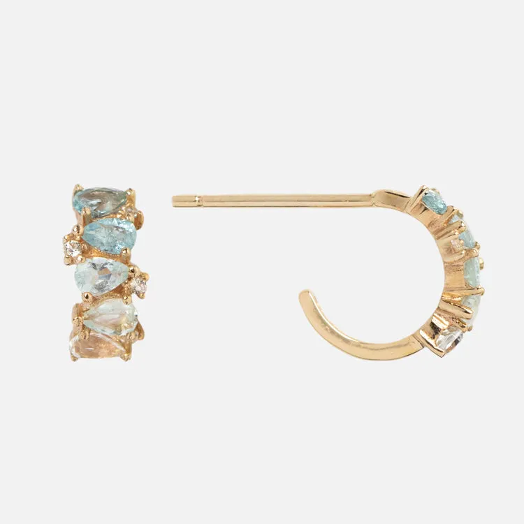 Solid Gold Ombre Birthstone Huggie Hoops