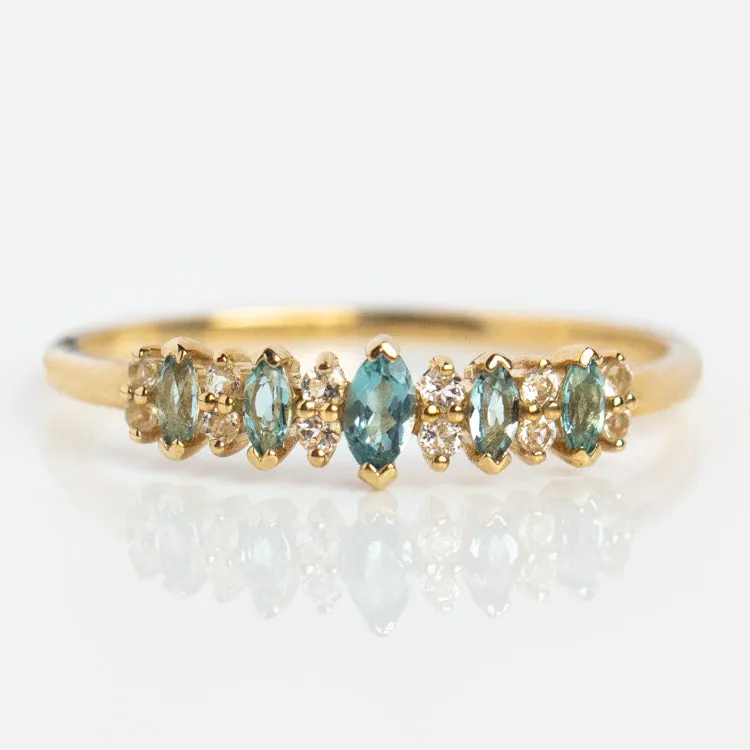 Solid Gold Something Blue Topaz Ring