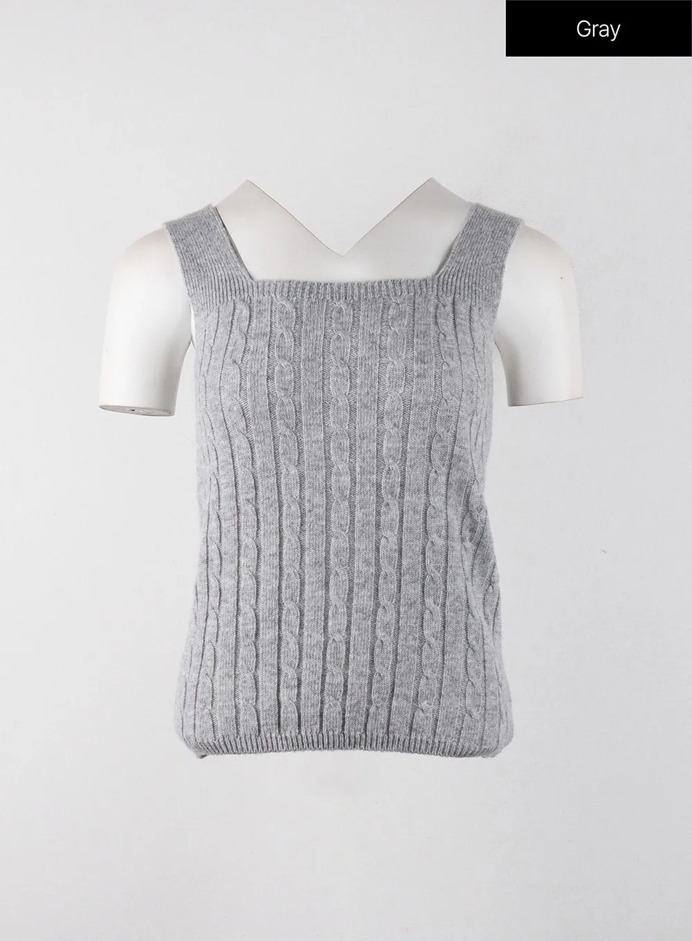 Solid Texture Knitted Tank Top OJ405