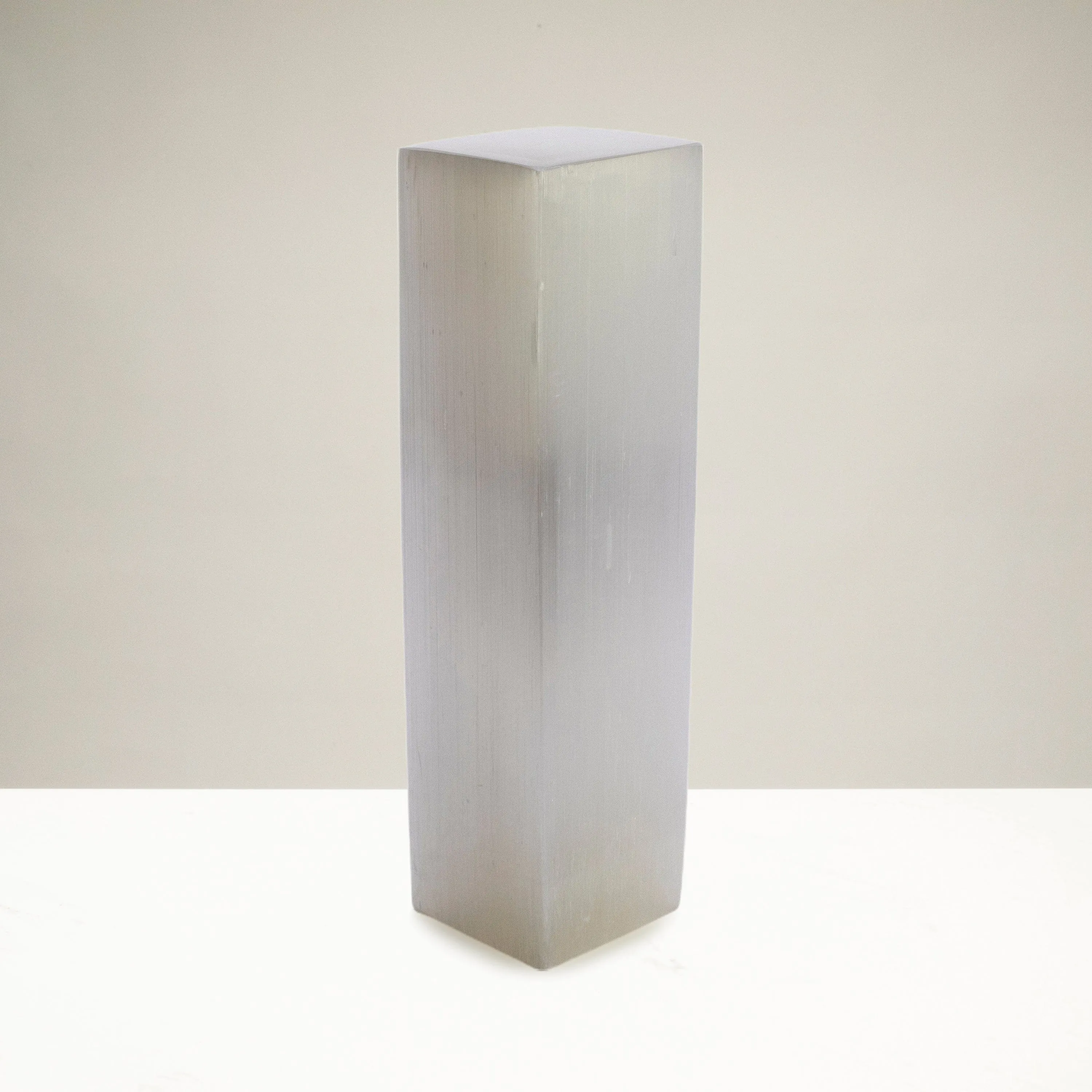 Square Selenite Lamp from Morocco - 12