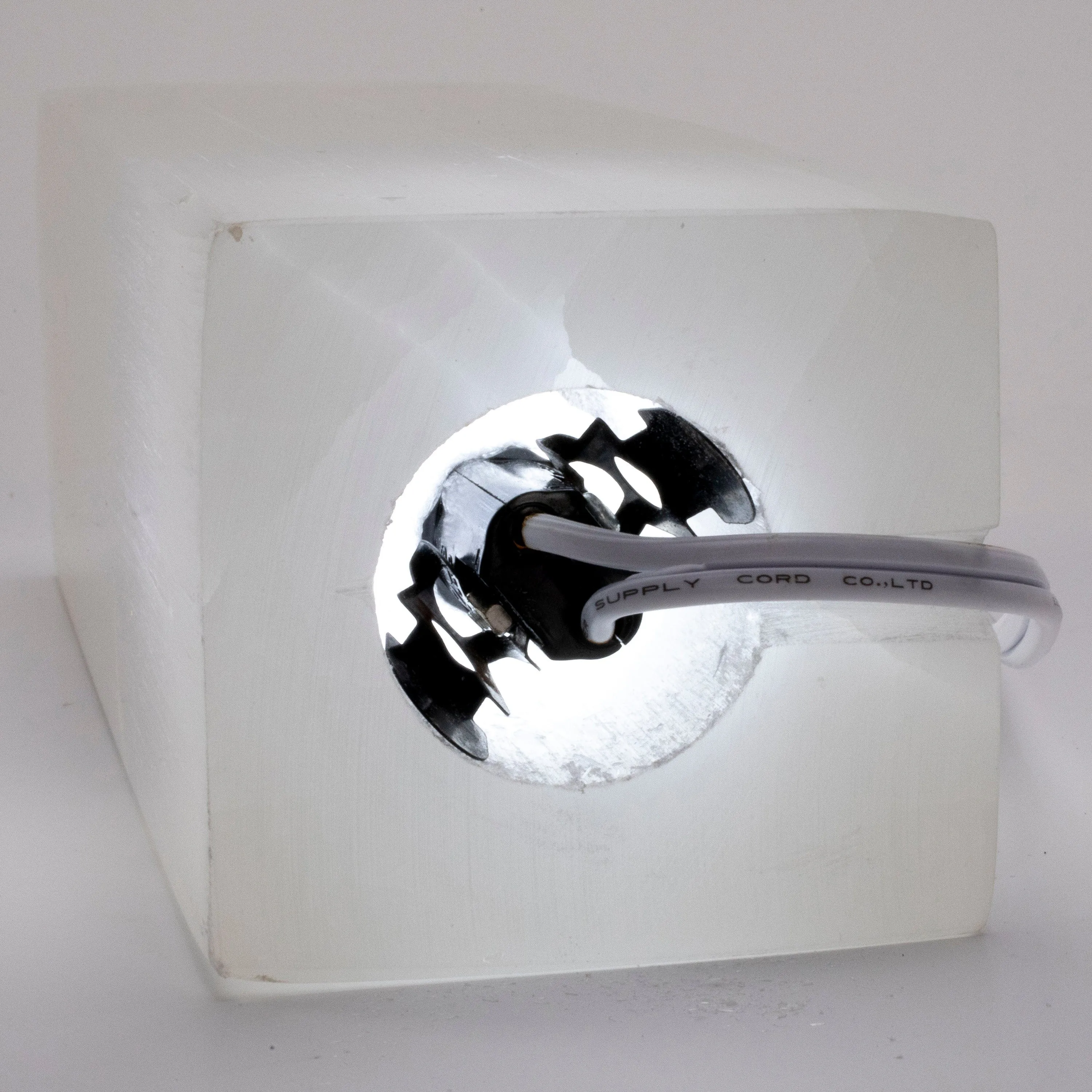 Square Selenite Lamp from Morocco - 12