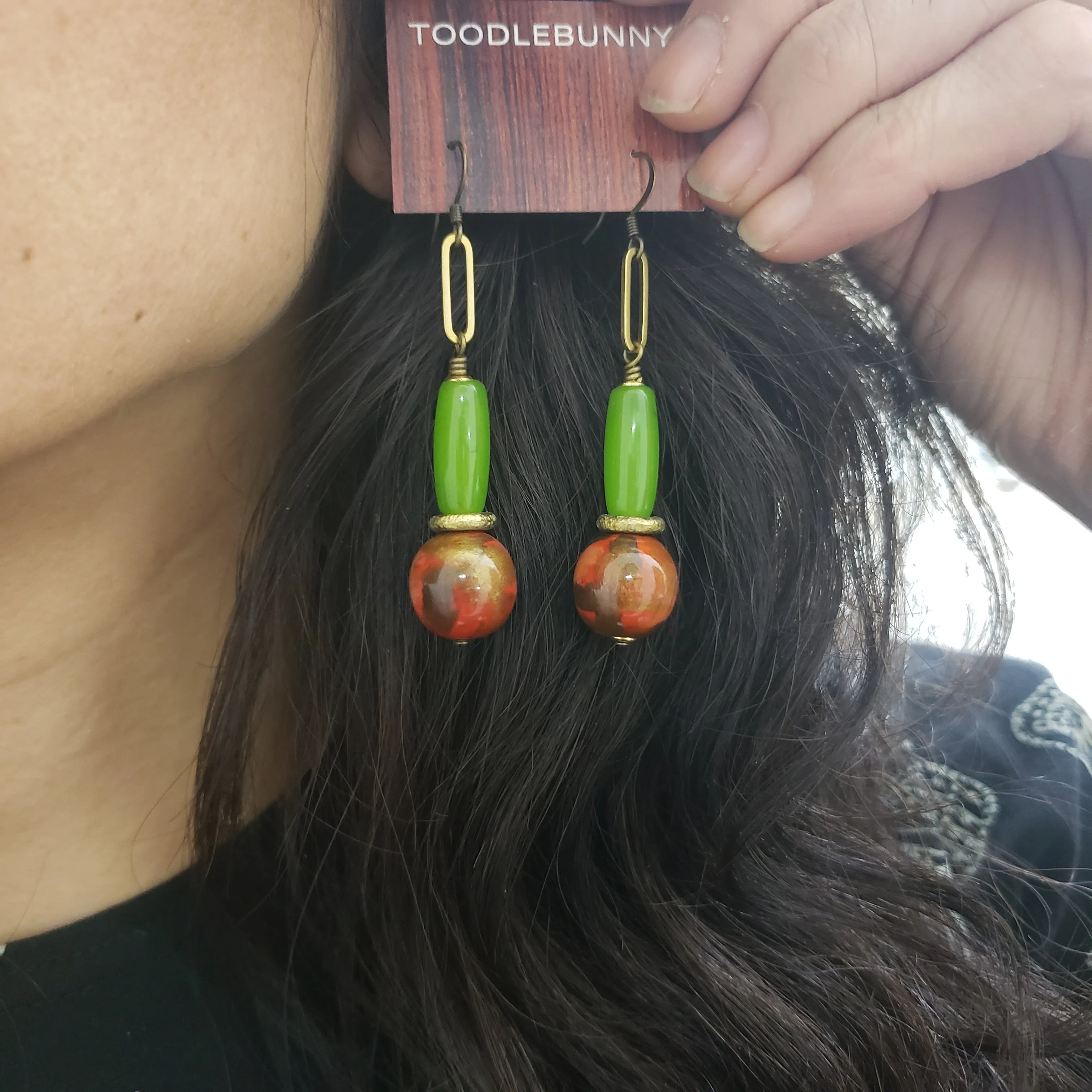 Stacked Moon Drop Earrings