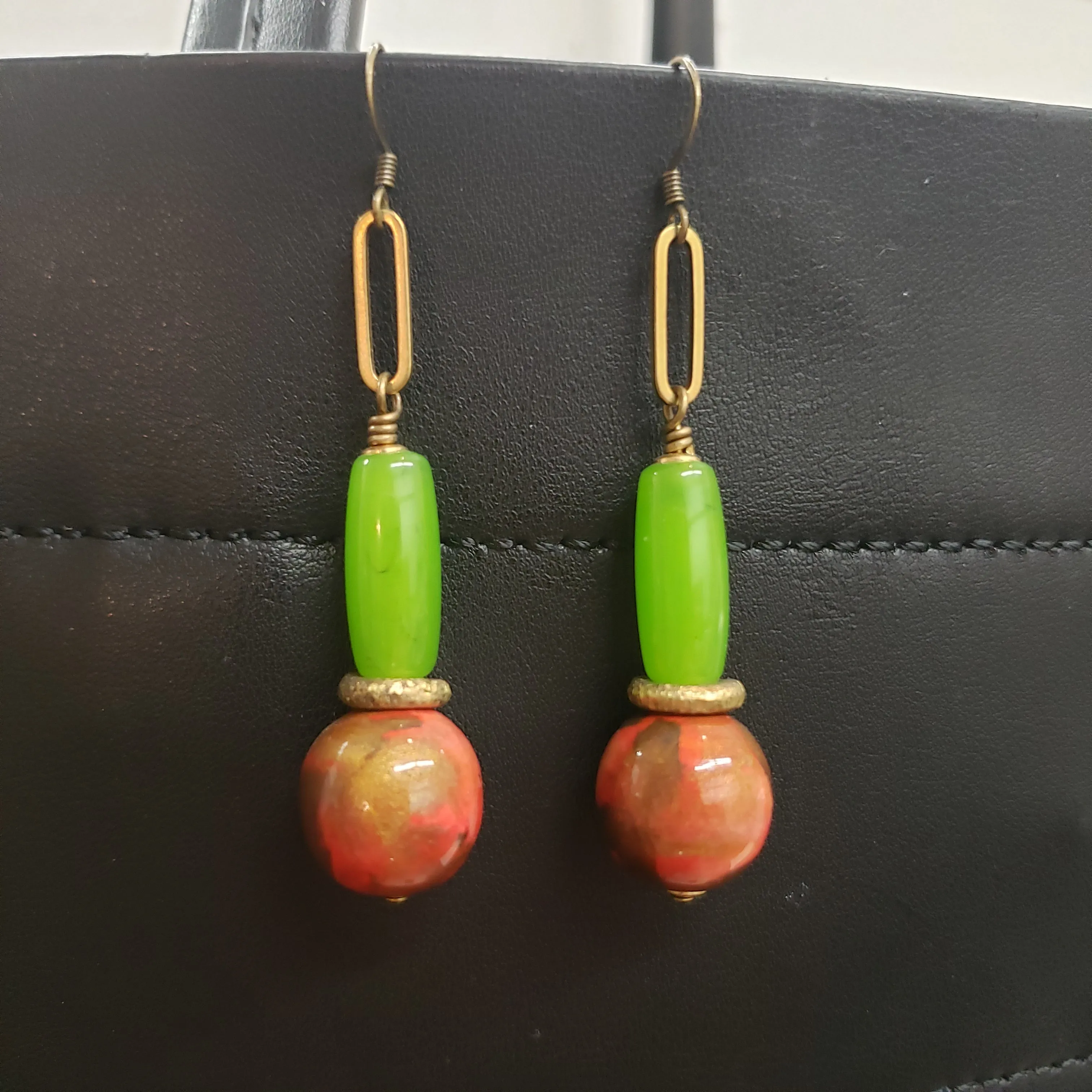 Stacked Moon Drop Earrings