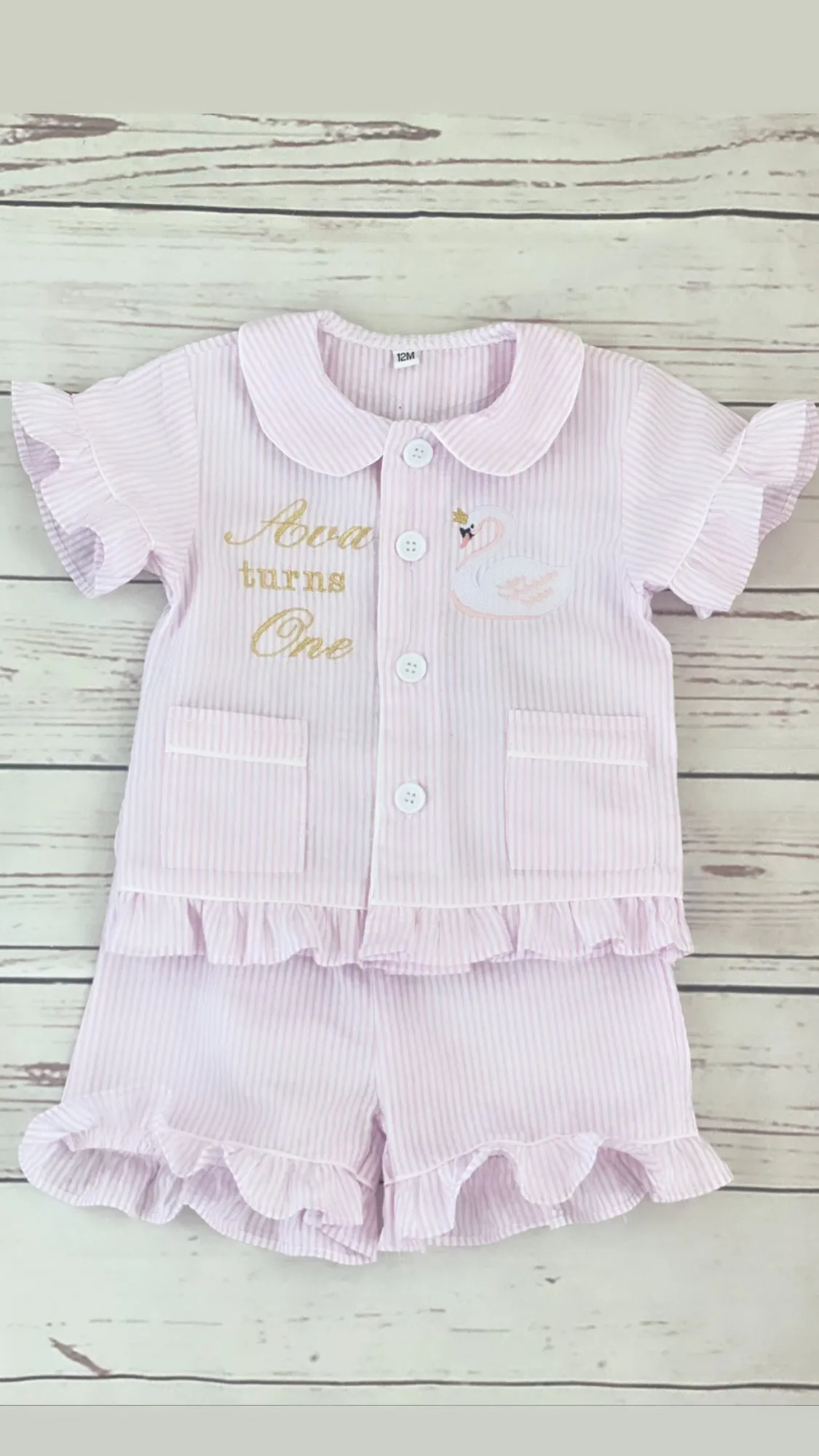 Swan Ruffle Birthday Pjs Long Or Short