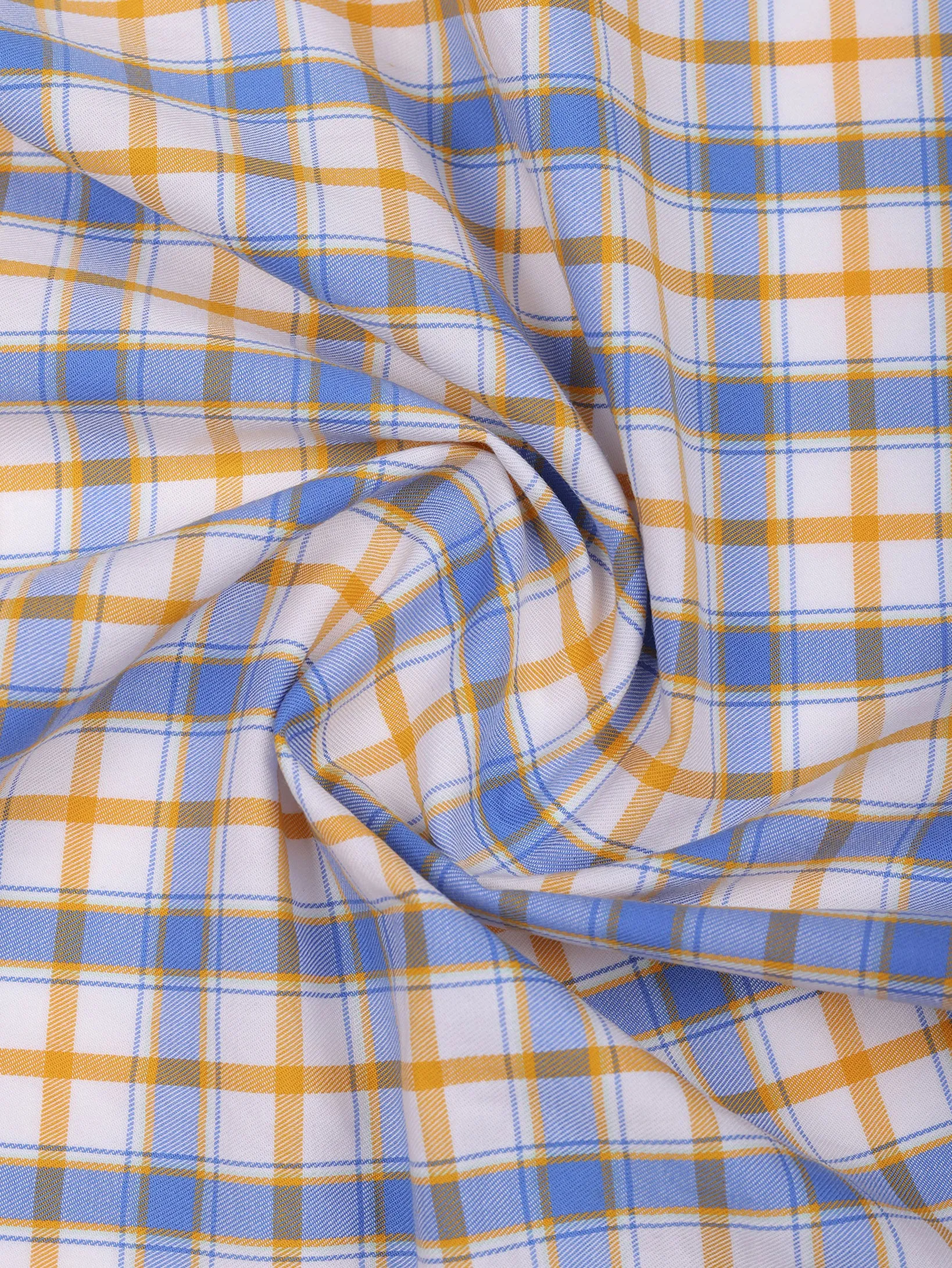 Tartan Plaid Sky Blue And Orange Colour Luxury Check Shirt