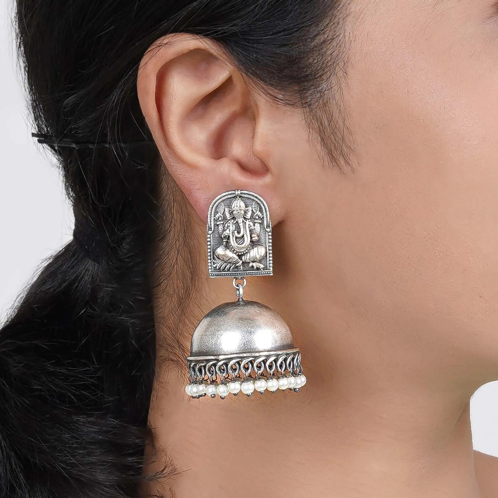 Teejh Aesha Silver Oxidised Earring