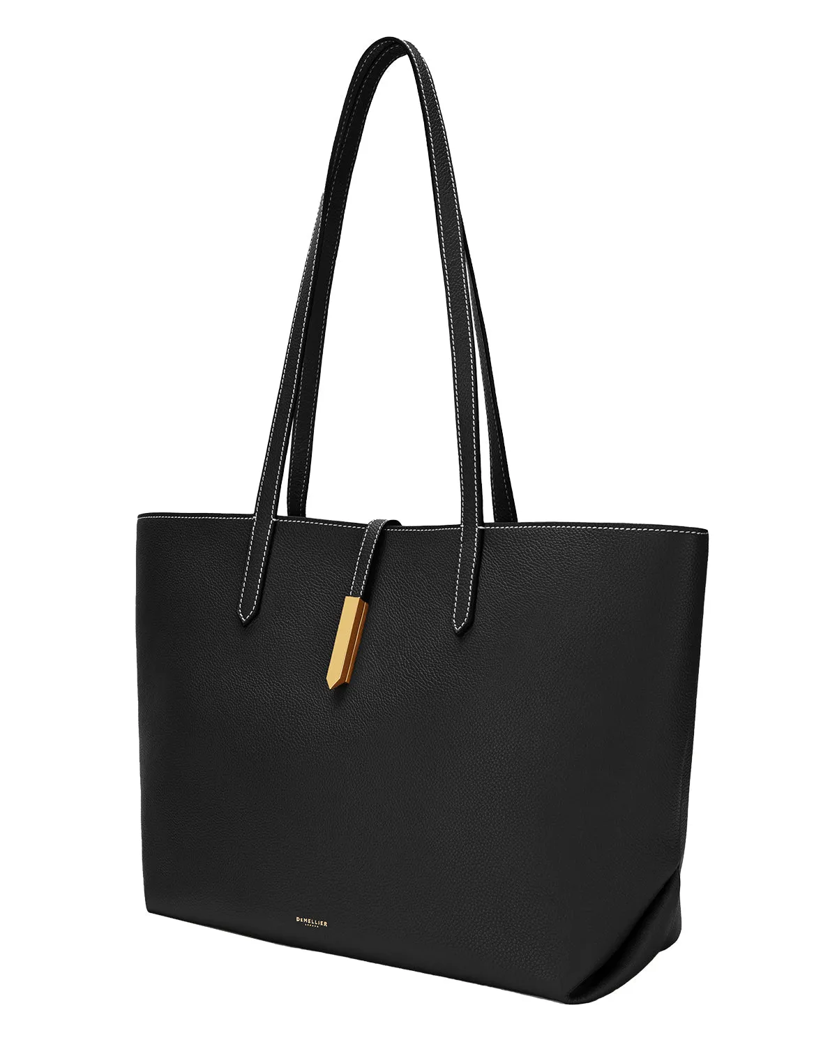 Tokyo Tote (Black Small Grain with Stitching)