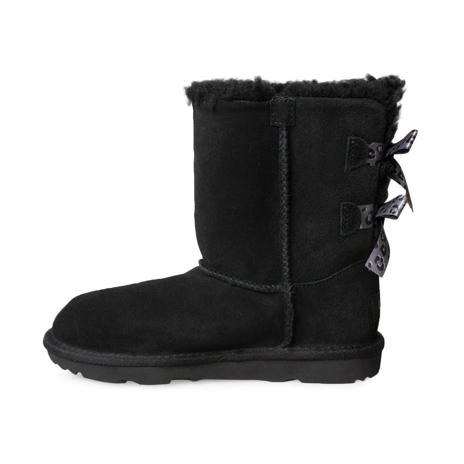 UGG Bailey Bow II Exotic Black Boots - Youth