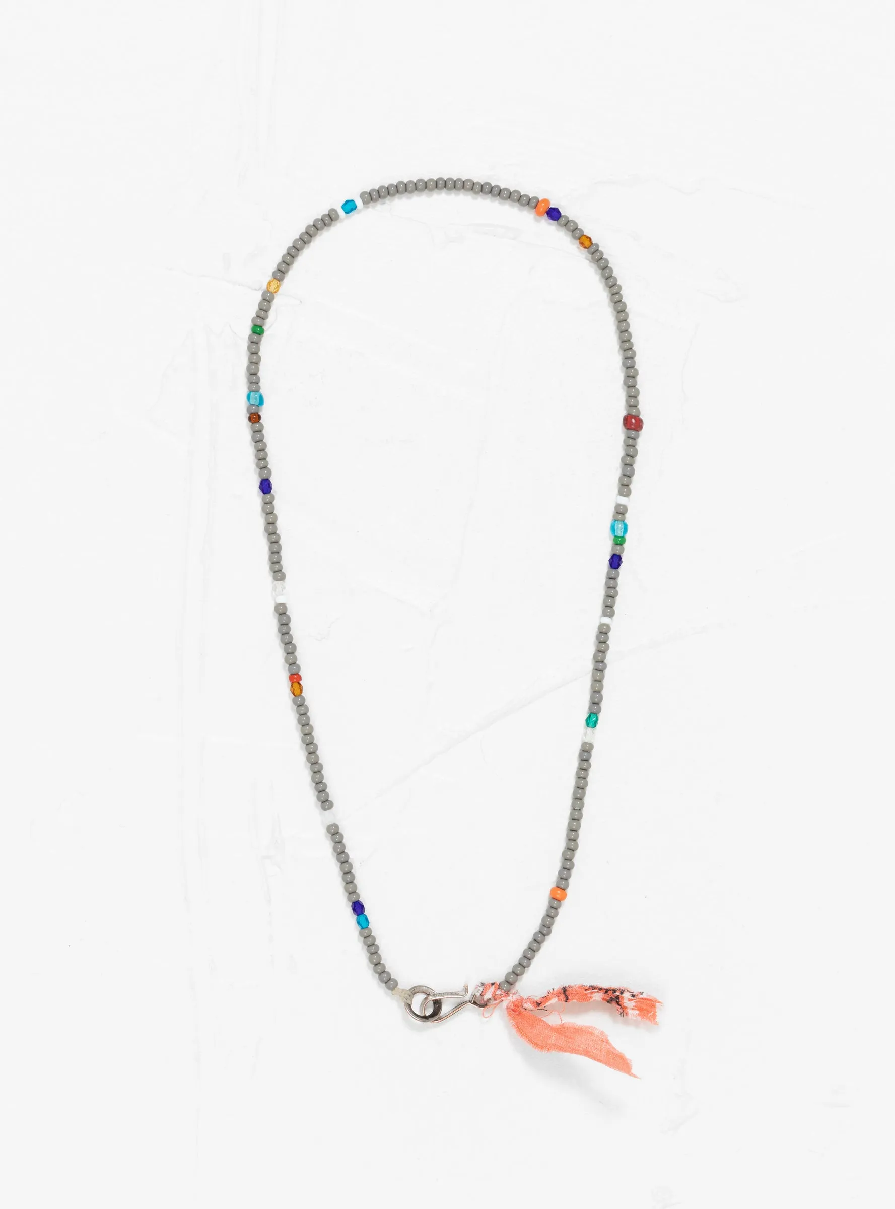 Venetian Bead & Bandana Necklace Grey