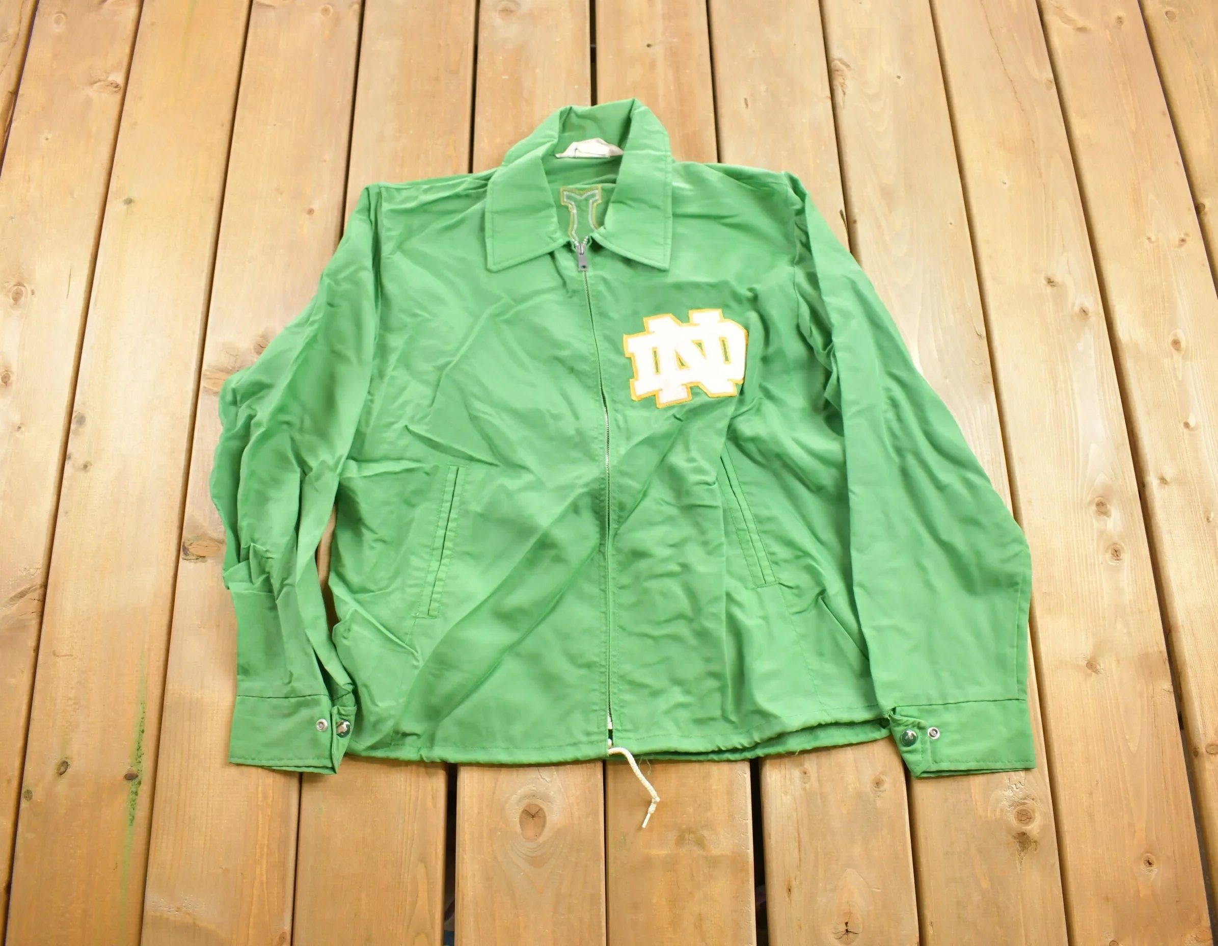 Vintage 1970s University of Notre Dame Fighting Irish Jacket / Embroidered / Varsity Jacket / Sportswear / Americana