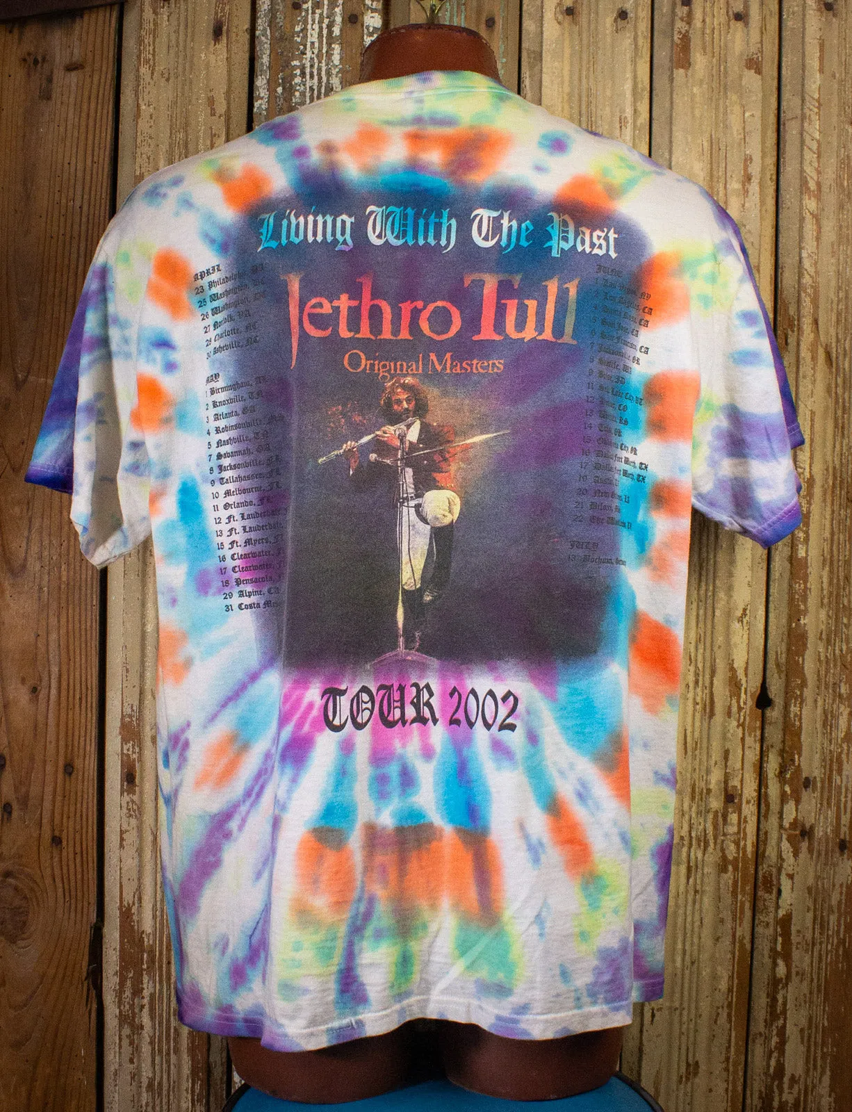 Vintage Jethro Tull Living With The Past Concert T Shirt 2002 Tie Dye XL