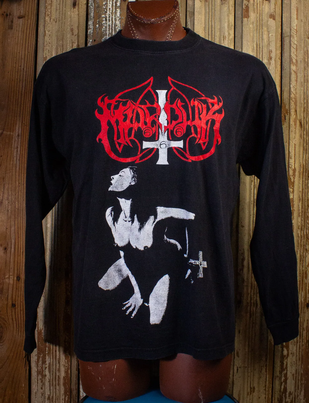 Vintage Marduk F*** Me Jesus Long Sleeve Concert T Shirt 90s Black XL