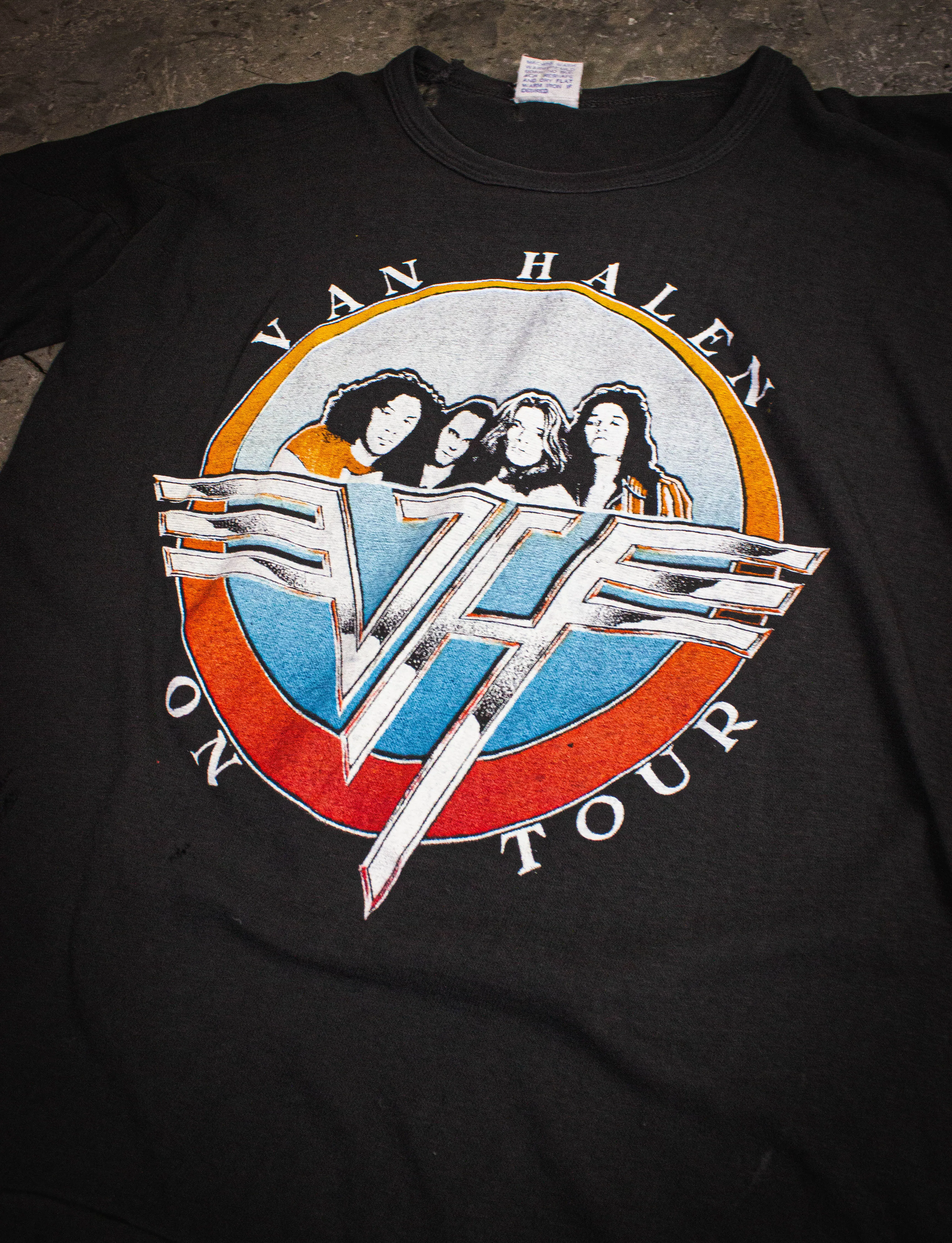 Vintage Van Halen On Tour Parking Lot Concert T Shirt 1978 Black Medium