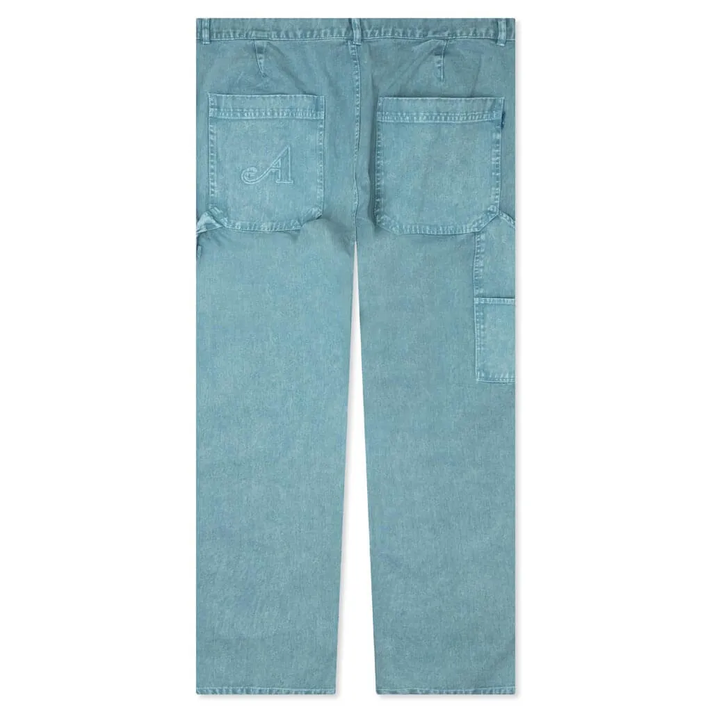 Washed Cotton Work Pant - Slate Blue