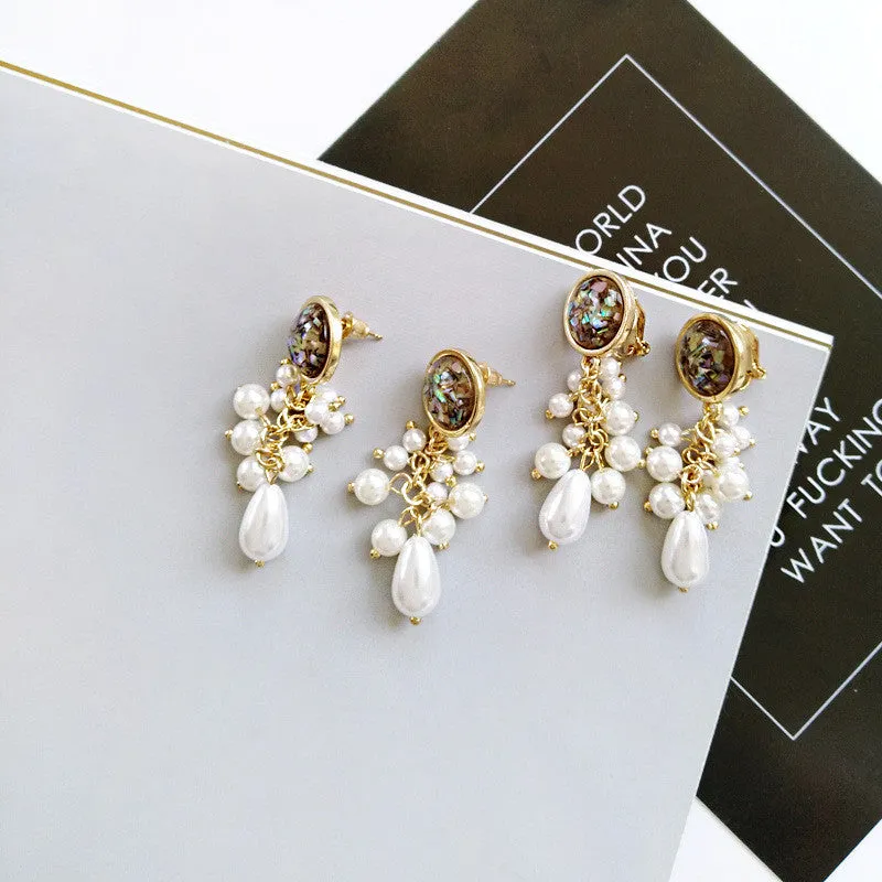 Waterdrop Black Glass Pearl Drop Earring