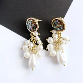 Waterdrop Black Glass Pearl Drop Earring