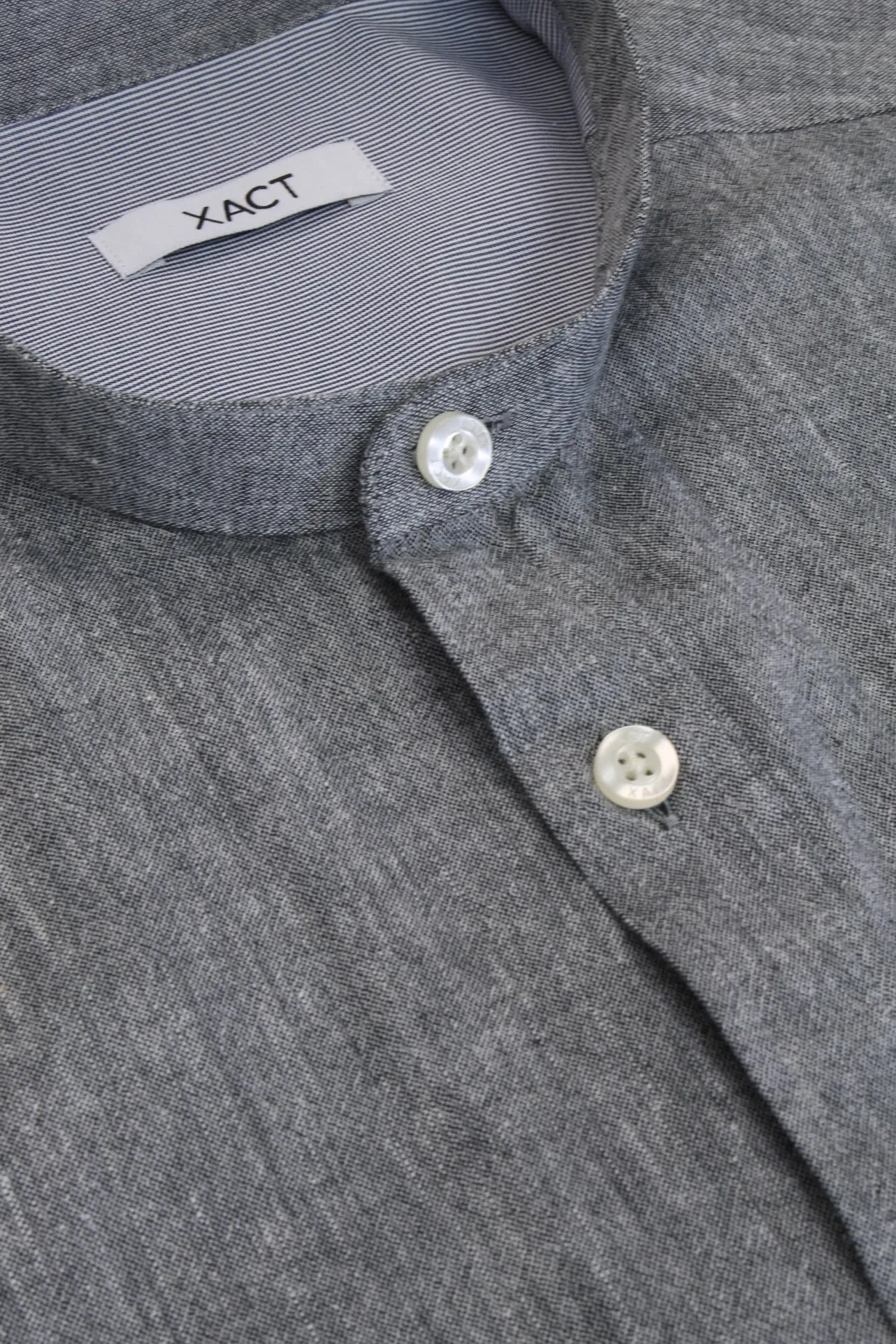 Xact Long Sleeved Linen Grandad Nehru Shirt