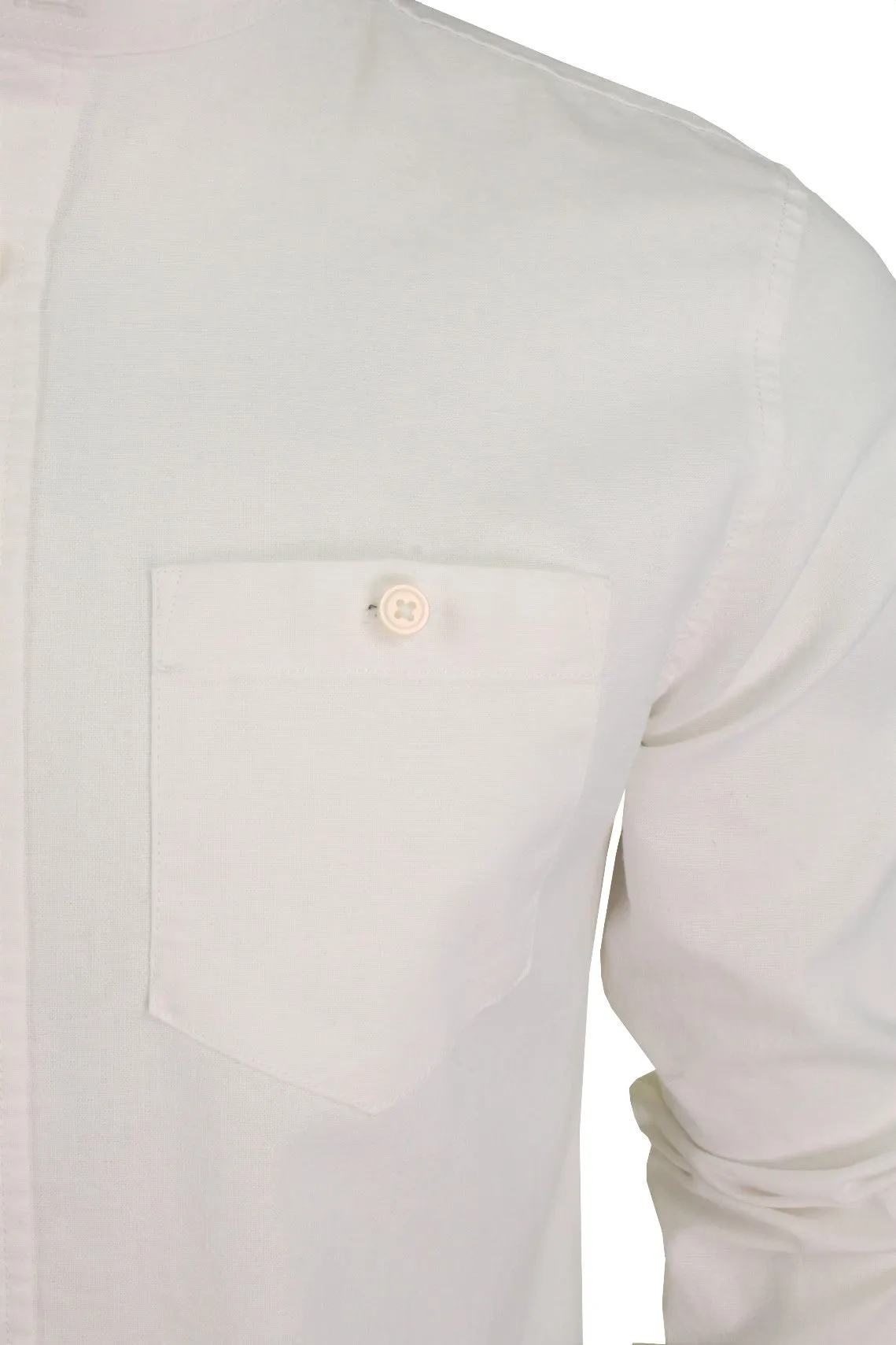 Xact Long Sleeved Linen Grandad Nehru Shirt