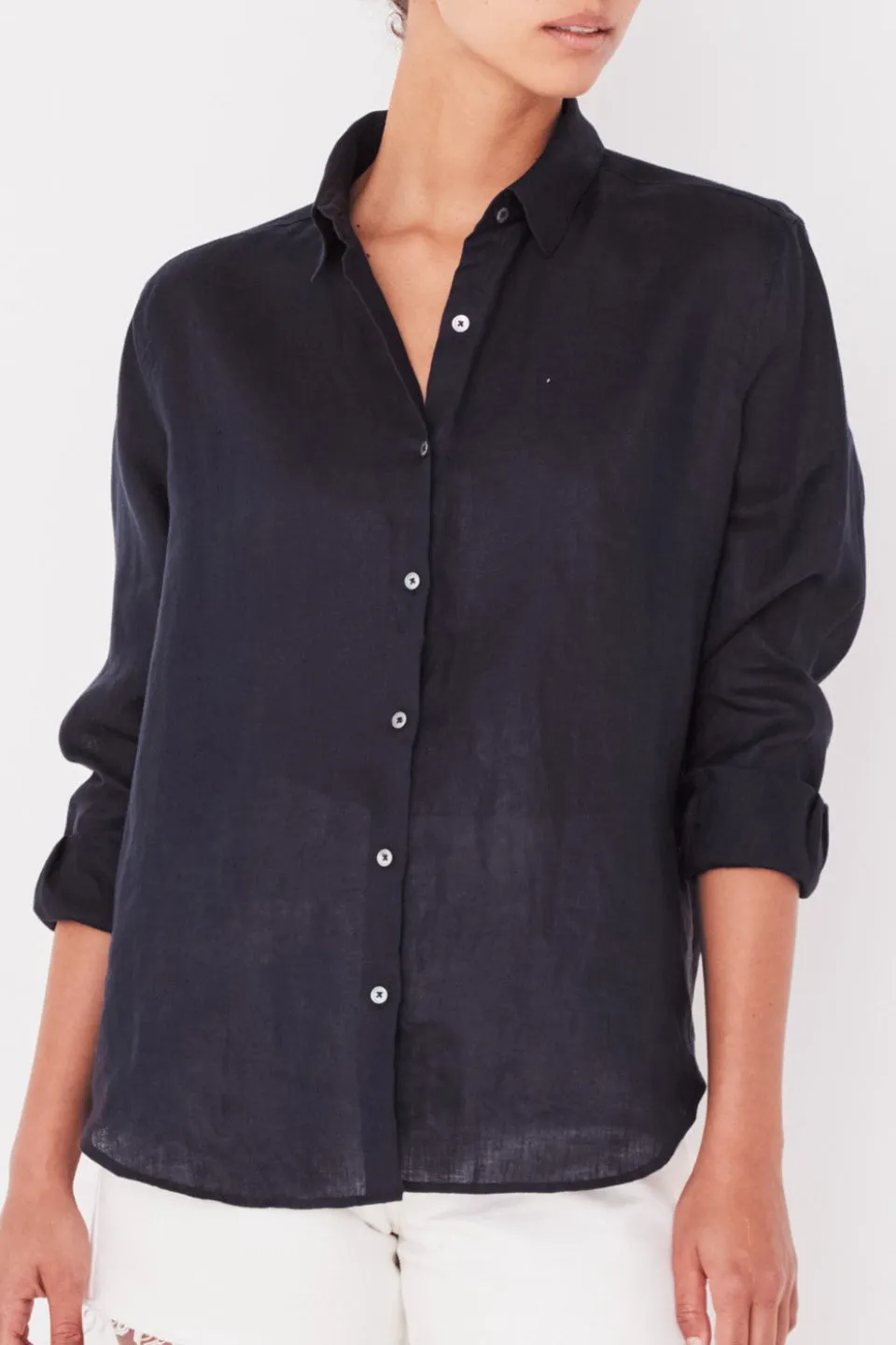 Xander True Navy Linen Shirt