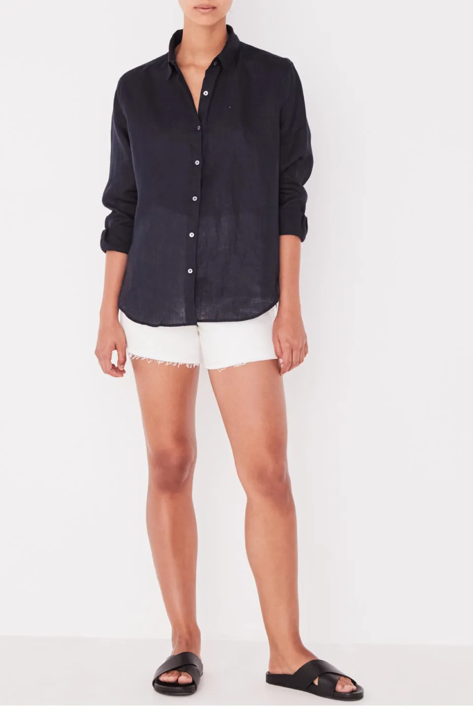 Xander True Navy Linen Shirt